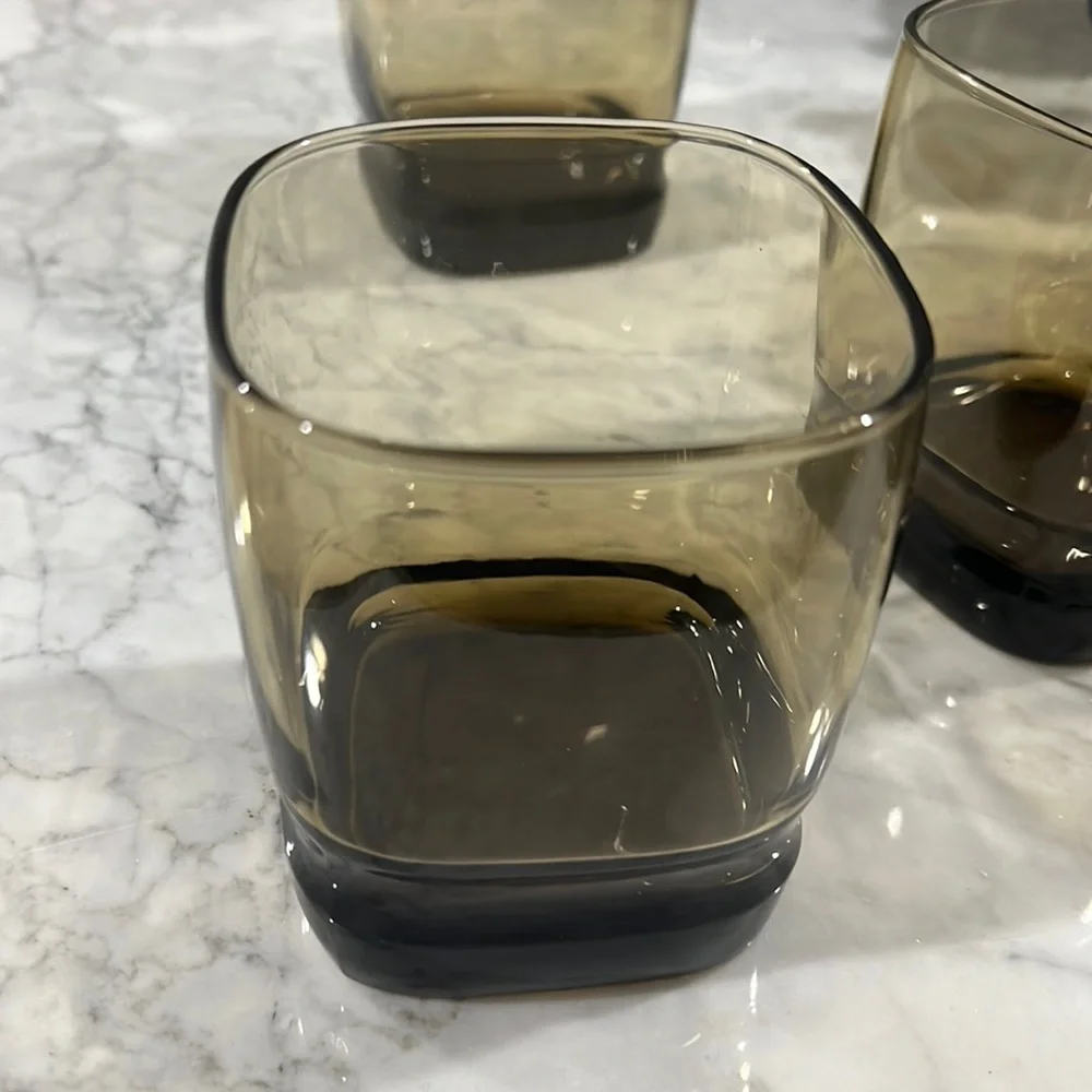 Set of 4 Brown Glasses